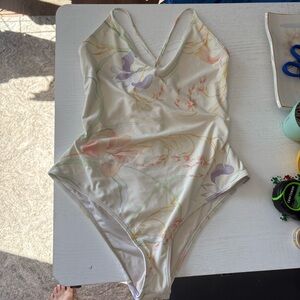 Sisstrevolution Floral One-Piece Swimsuit with cross back straps